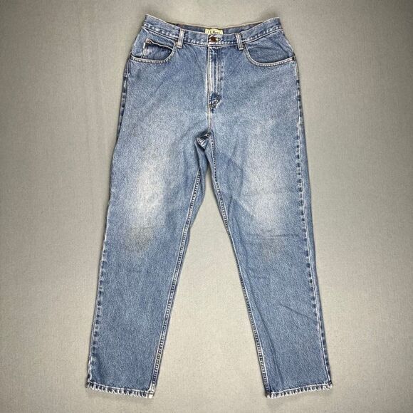 L.L. Bean Jeans Mens 35x32 Natural Fit Medium Wash Cotton Denim Straight Leg - Picture 1 of 9